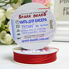 Нитка для бісеру TYTAN 30 №3644 червоний (40 м)