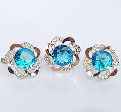 Срібний комплект з золотими накладками