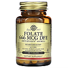 Solgar, фолат, 666 мкг, 100 таблеток (666 мкг DFE в таблетці)