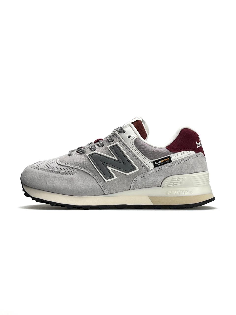 Жіночі замшеві кросівки New Balance 574 Grey Wine, кеди Medicance замша текстиль водовідтал. 37