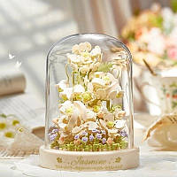 Конструктор квіти в колбі (квітка з конструктора) Білий Жасмин