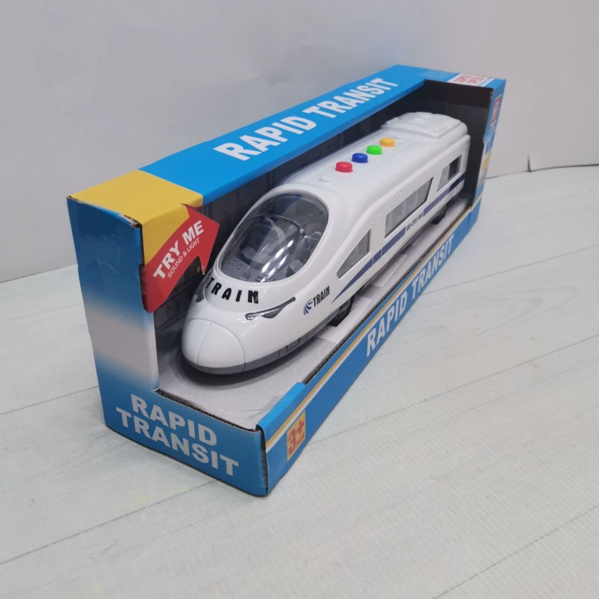 Іграшка електричка інерційна зі світлом та звуком в коробці RJ050 розмір 35 см