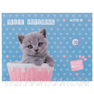 Популярний! Зошит Kite для нот Studio Pets А5, 20 аркушів (SP24-405) - Краща якість тільки на Nukleon.com.ua