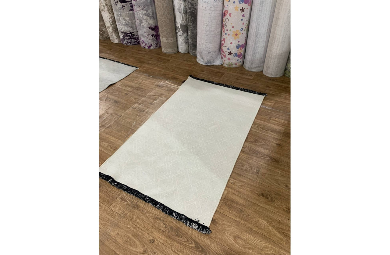 Петльовий, плетений, м'який килим Therapyt 0101 кремовий, фото 1