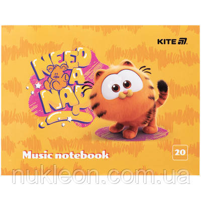 Популярний! Зошит Kite для нот Garfield А5, 20 аркушів (GF25-405) - Краща якість тільки на Nukleon.com.ua