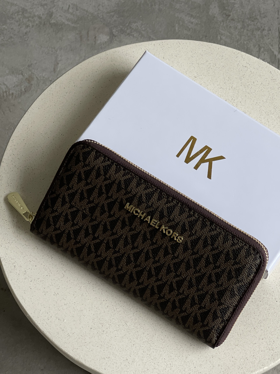 Жіночий гаманець Michael Kors коричневий великий Мішал Корс, фото 1