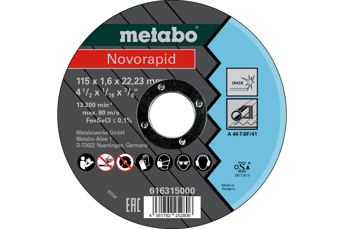 Novorapid 115 x 1,6 x 22,23 Inox, TF 41 (616315000)