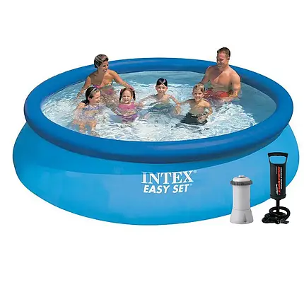 Надувний басейн Intex 28132-3, 366 х 76 см (2 006 л/год, підстилка, тент, насос), фото 1