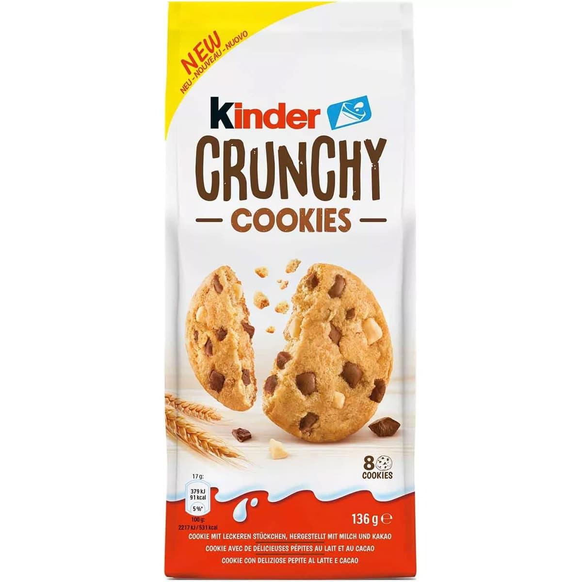 Печиво злакове зі шматочками шоколаду Kinder Crunchy Cookies 136г