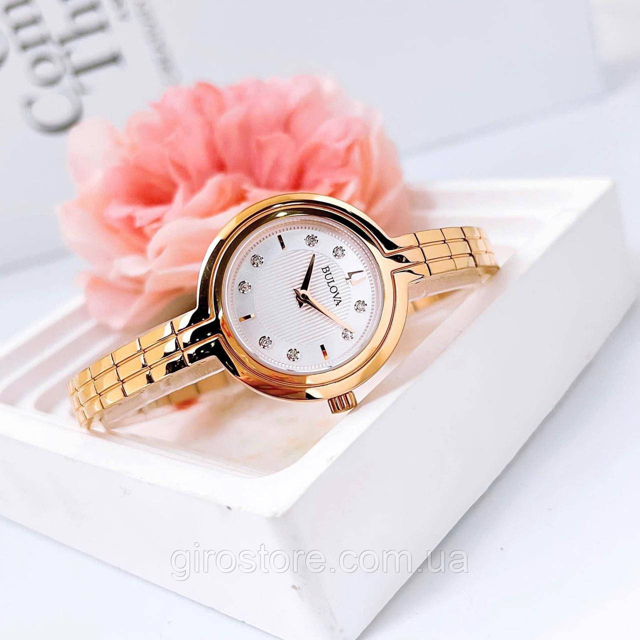 Жіночий годинник із 8 діамантами — Bulova Rhapsody 97P145. Витончений подарунок дівчині, фото 1