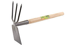 Сапа садова MASTERTOOL "Нептун" 380х190х70 мм з подовженою дерев'яною ручкою 14-6194