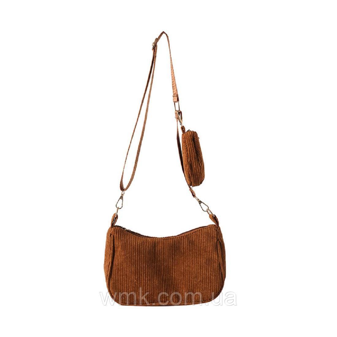 Вельветова сумка через плече з гаманцем Lilly P4-9620C