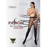 Колготки з відкритим доступом, подвійна щільність Passion TIOPEN 012 5 (20/40 den), black (м'ята упаковка!!!) Кітті, фото 7