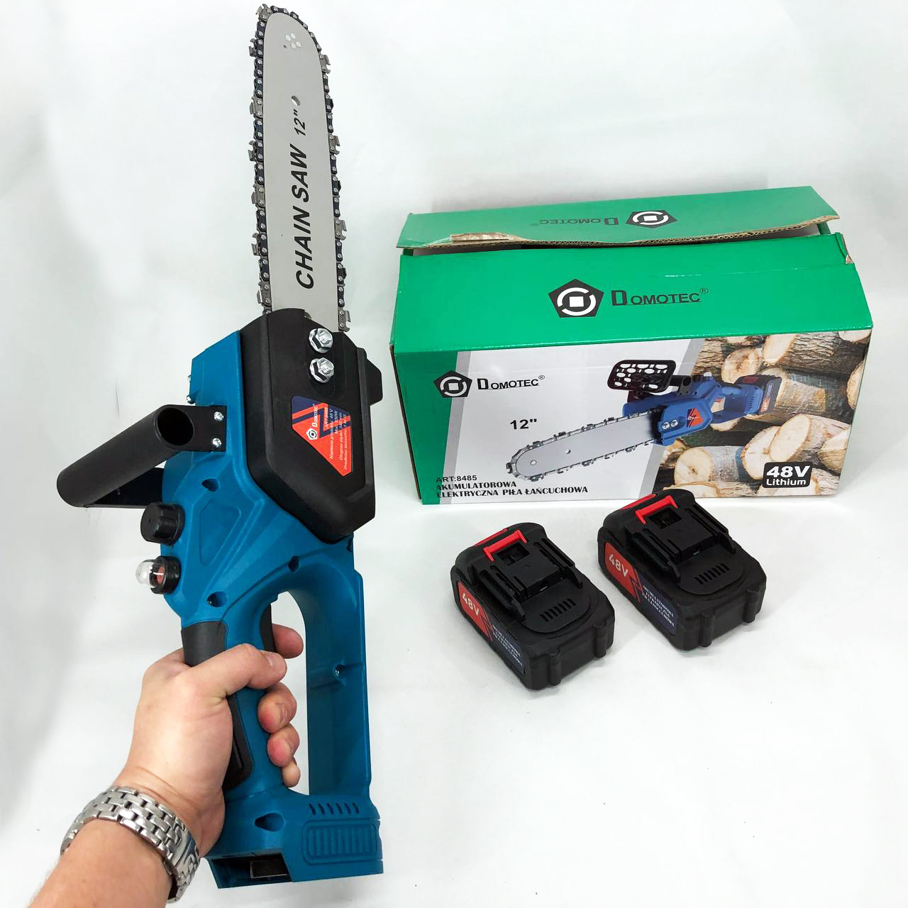 Ручна пила з шиною DOMOTEC Chain Saw 12" (30см), пила для різання деревини, LP-777 Акамуляторна пила, фото 1
