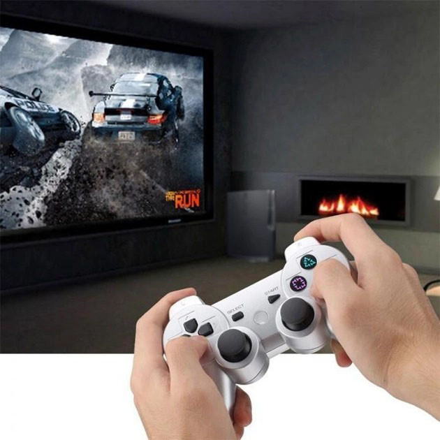 Бездротовий ігровий геймпад Doubleshock PS3/PC акумуляторний джойстик з функцією вібрації. DA-480 Колір: білий