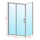 Душова кабіна Dusel A 517 100х80х195 см прямокутна розсувні двері прозоре скло 6 мм профіль хром, фото 4