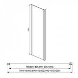 Душова кабіна Dusel A 517 100х80х195 см прямокутна розсувні двері прозоре скло 6 мм профіль хром, фото 6