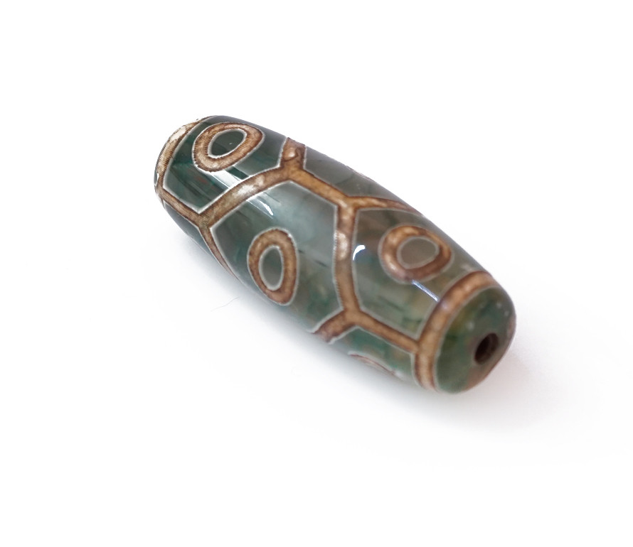 Бусина ДЗІ зелена 9 очей