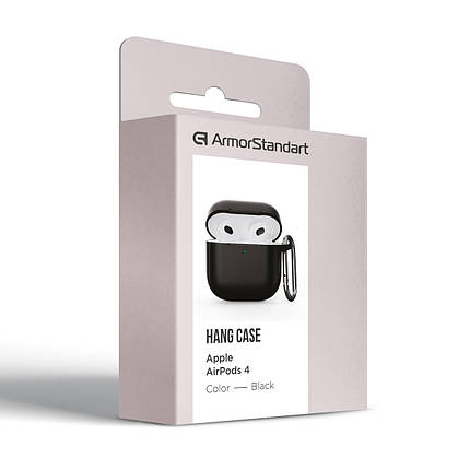 Чохол ArmorStandart TPU Hang для кейса навушників Apple AirPods 4 Black (ARM81277), фото 4