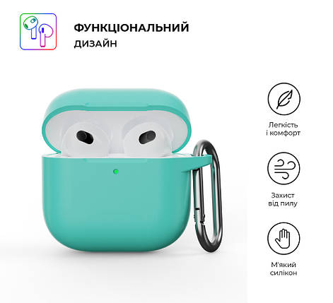 Чохол ArmorStandart TPU Hang для кейса навушників Apple AirPods 4 Mint Green (ARM81287), фото 3
