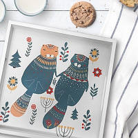 Дерев’яна таця з принтом Кохання