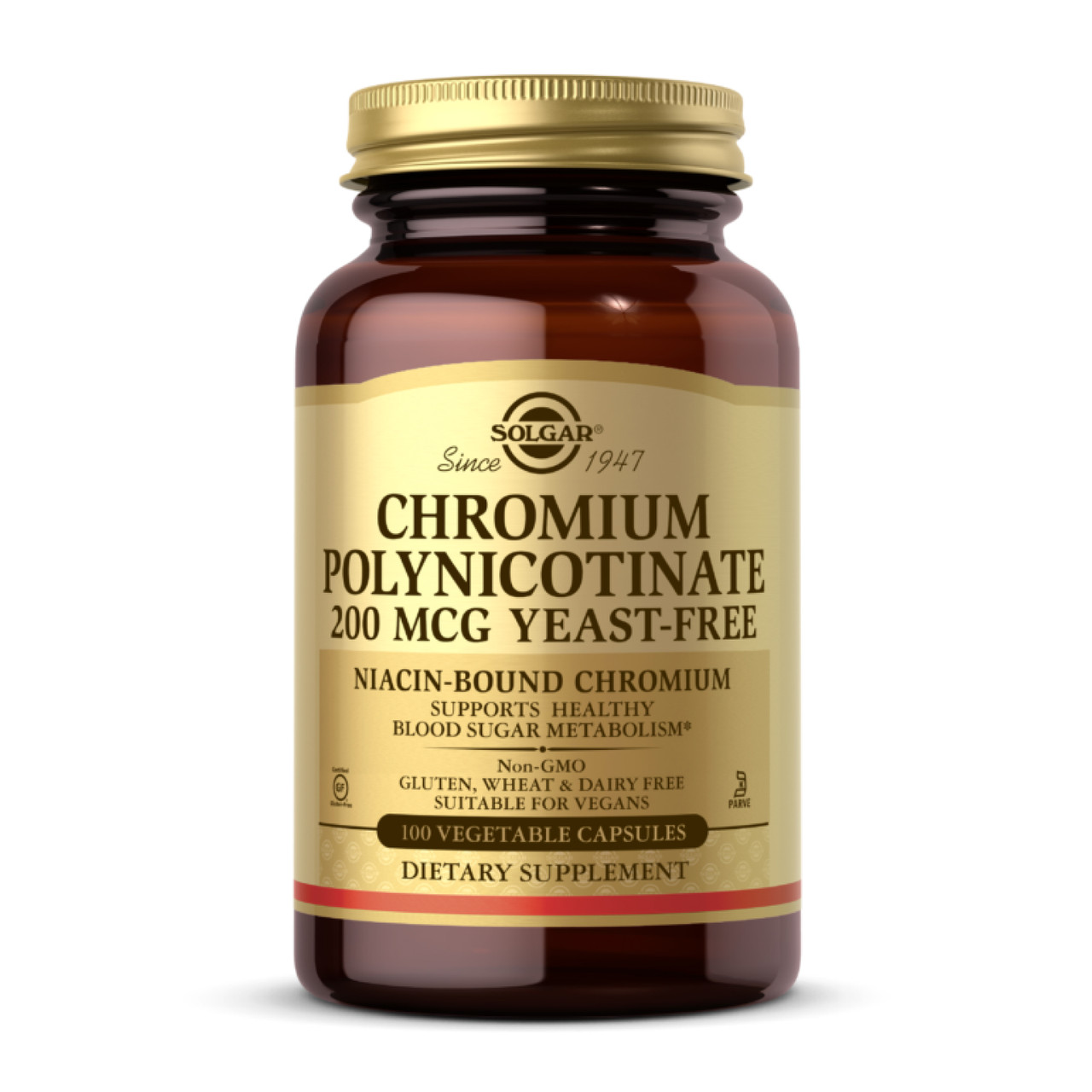 Chromium Polynicotinate 200mcg YeastFree - 100 vcaps, фото 1