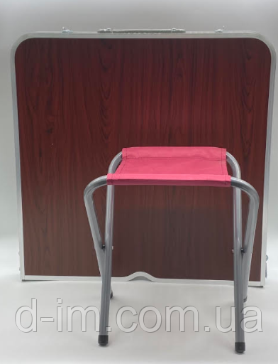 Стіл для пікніка з 4 стільцями Folding Table (60х120 см) бордо