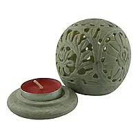 Декоративний свічник із каменю різь