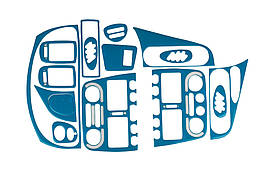 Накладки на панель для Fiat Palio (1998- рр.) Meric ABS-пластик