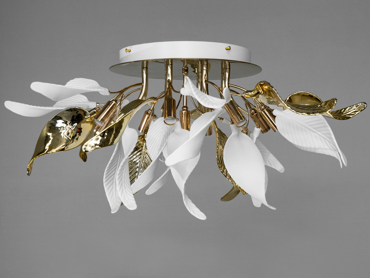 Розкішна люстра з порцеляновими елементами, золото, 9 ламп 7209-9CGD-LS