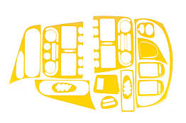 Накладки на панель для Fiat Palio (1998-) Meric ABS-пластик жовтий колір