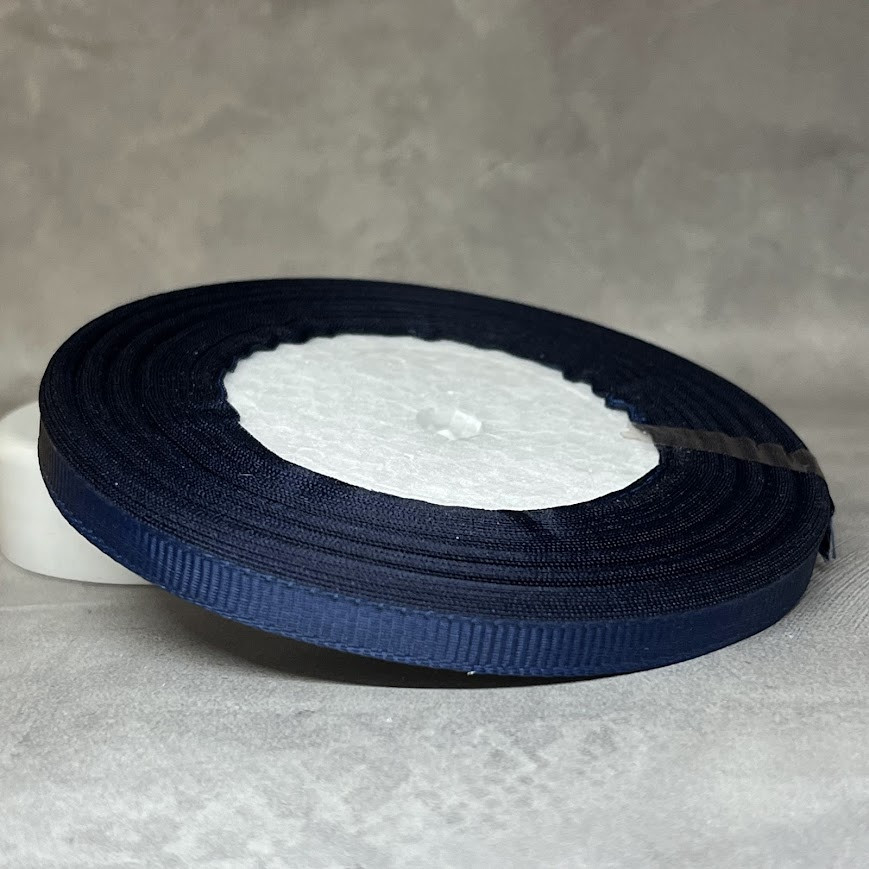 Репсова стрічка 0,6 см, колір темно-синій, арт 013044, 23 м, Темно-синій, фото 1