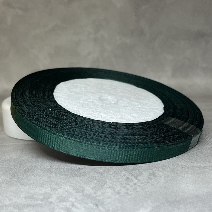 Репсова стрічка 0,6 см, колір-темно-зелений, арт 013029, 23 м, темно-зелений, фото 1