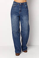 Синие джинсы Skater с завышенной талией и потертостями из коттона