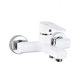 Змішувач для ванни SLAT SLT-A009W, білий/хром