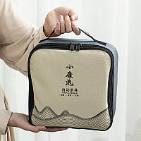 Дорожній набір для чайної церемонії керамічний Blue + White, фото 6