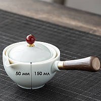 Дорожній набір для чайної церемонії керамічний Gray + Blue, фото 6