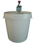 Бродільна ємність ферментер 33л для бродіння з кришкою краном гідрозатвором та ущільнювачем комплект пластик, фото 5