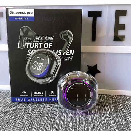 Бездротові Bluetooth навушники TWS Ultrapods Pro прозорі, фото 1