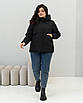 Демісезонна куртка жіноча великого розміру 44-58 чорний, фото 2
