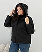 Демісезонна куртка жіноча великого розміру 44-58 чорний, фото 7