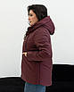 Жіноча демісезонна куртка великого розміру 44-58 бордовий, фото 3