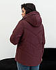 Жіноча демісезонна куртка великого розміру 44-58 бордовий, фото 4