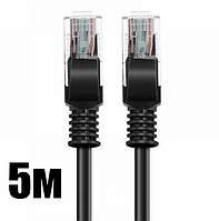 Інтернет-кабель LAN CAT5 чорний, довжина 5 метрів