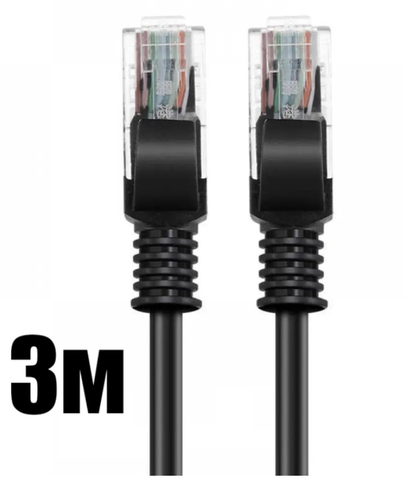 Інтернет-кабель LAN CAT5 чорний, довжина 3 метри