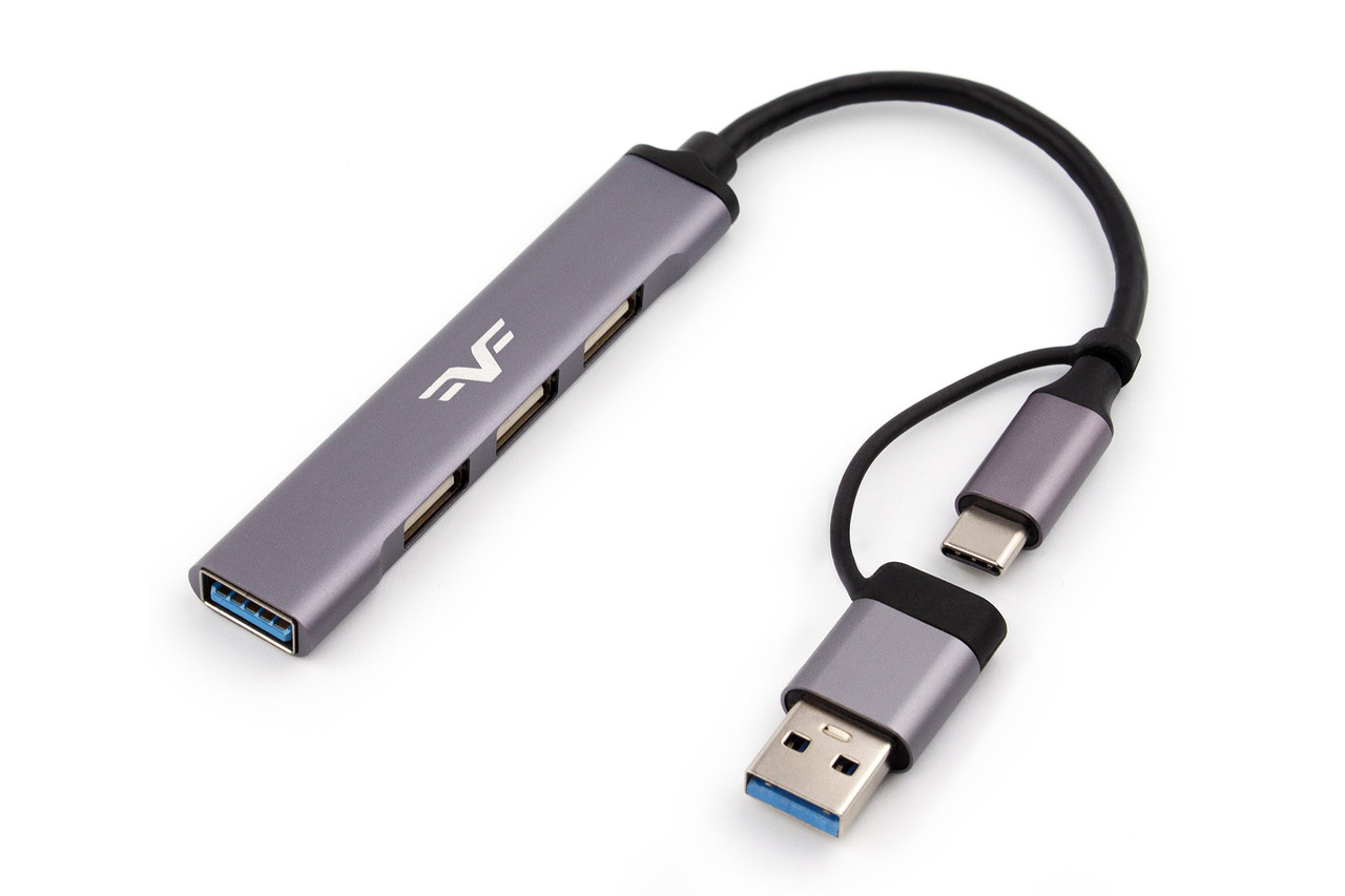 Концентратор (USB-хаб) USB 3.0 Frime 1хUSB3.0 3хUSB2.0 Silver (FH-20152)