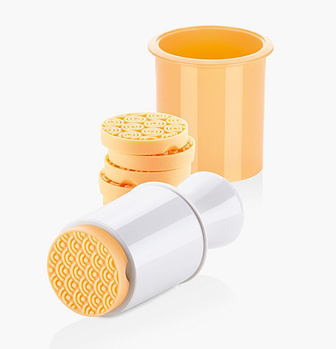 Плунжер кондитерський з 5 насадками "Фактура", жовтий (KG-12684)