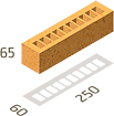 Цегла  клінкерна Керамея Пр1\2(половинка) 250*60*65 янтар