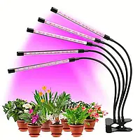Фітолампа світлодіодна настільна на підставці з 5 лампами