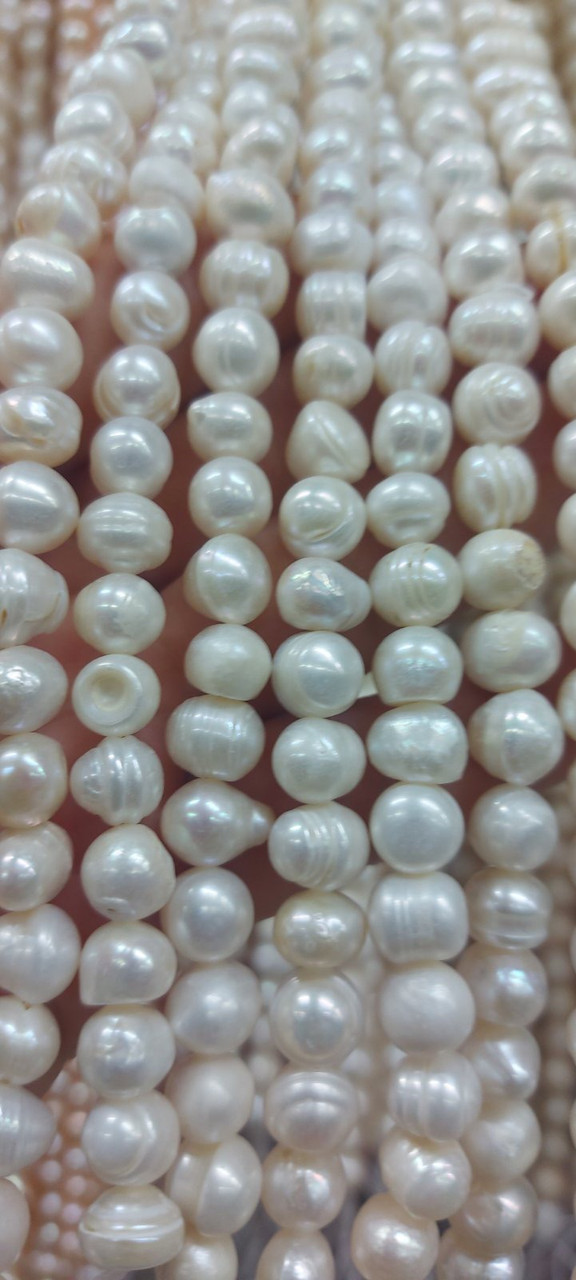 Нитка Натуральний Річний Перли 36 см, 6.5-7.5 мм